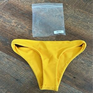Skin by Same Yellow Ribbed Bikini Bottom